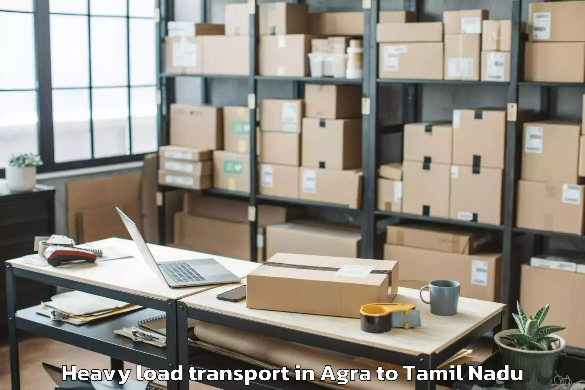 Professional Agra to Poonamallee Heavy Load Transport